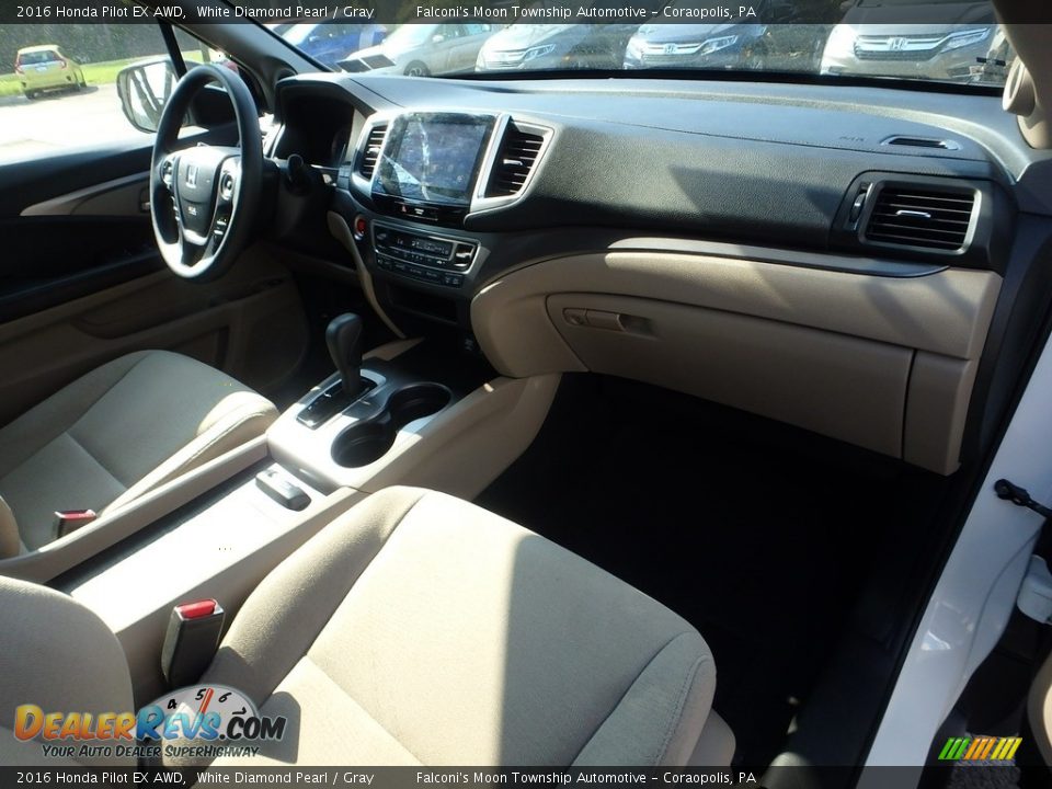 2016 Honda Pilot EX AWD White Diamond Pearl / Gray Photo #12