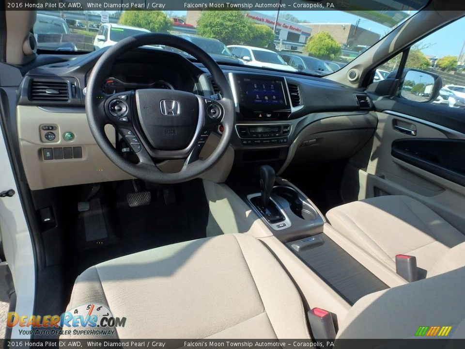 2016 Honda Pilot EX AWD White Diamond Pearl / Gray Photo #19