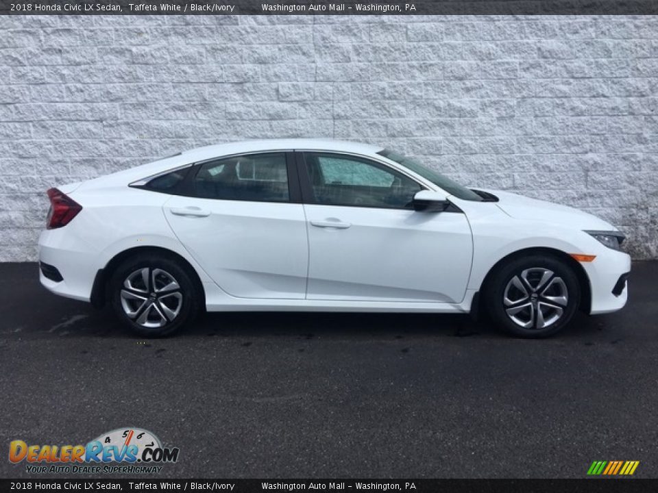 2018 Honda Civic LX Sedan Taffeta White / Black/Ivory Photo #3
