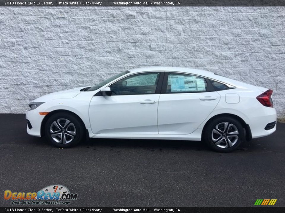 2018 Honda Civic LX Sedan Taffeta White / Black/Ivory Photo #7