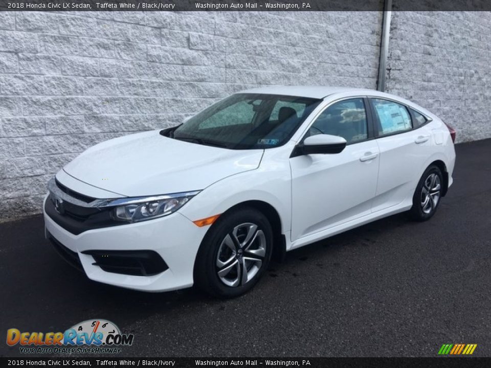 2018 Honda Civic LX Sedan Taffeta White / Black/Ivory Photo #8