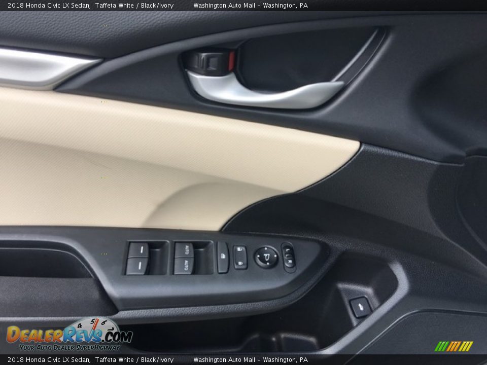 2018 Honda Civic LX Sedan Taffeta White / Black/Ivory Photo #10