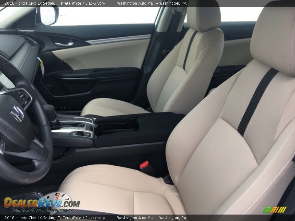 2018 Honda Civic LX Sedan Taffeta White / Black/Ivory Photo #11