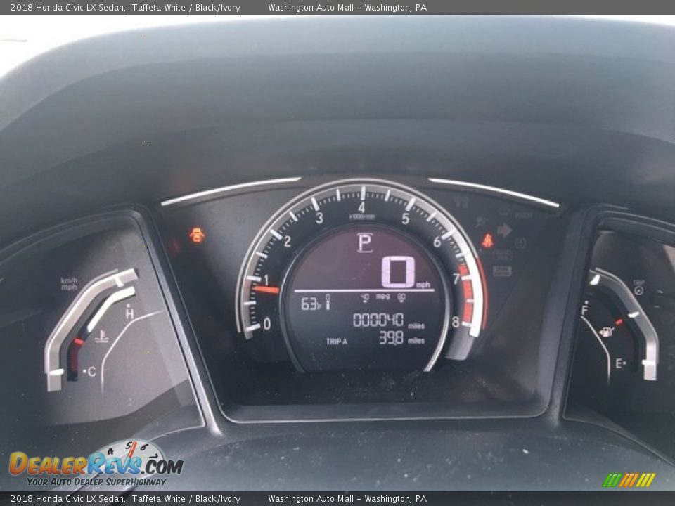 2018 Honda Civic LX Sedan Taffeta White / Black/Ivory Photo #12