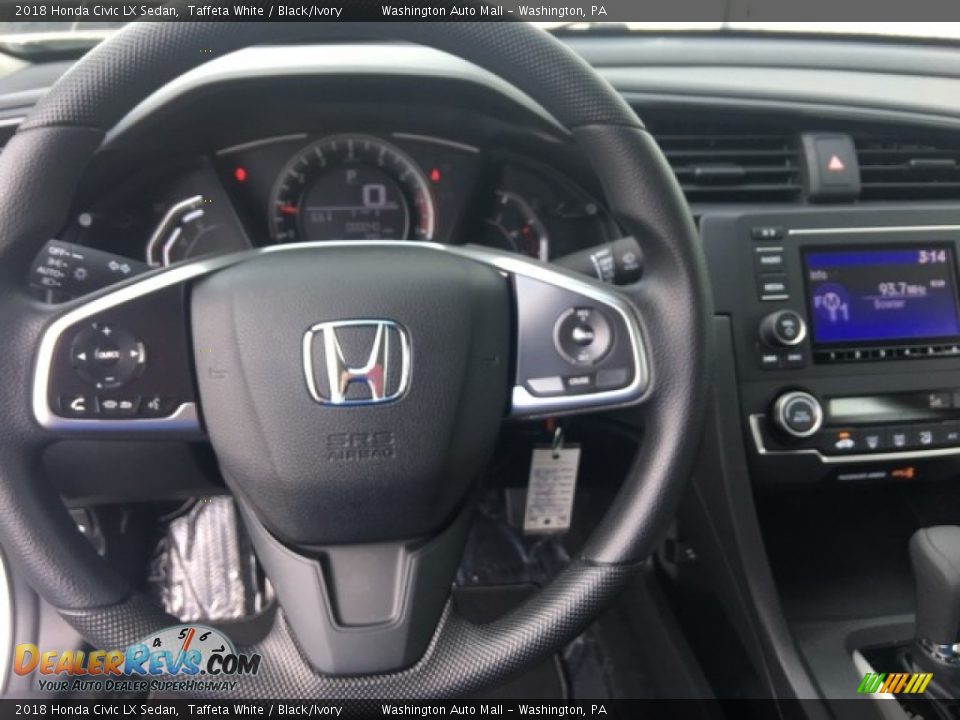 2018 Honda Civic LX Sedan Taffeta White / Black/Ivory Photo #13
