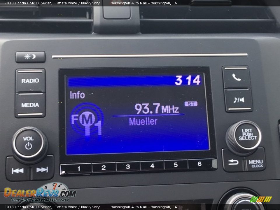 2018 Honda Civic LX Sedan Taffeta White / Black/Ivory Photo #15