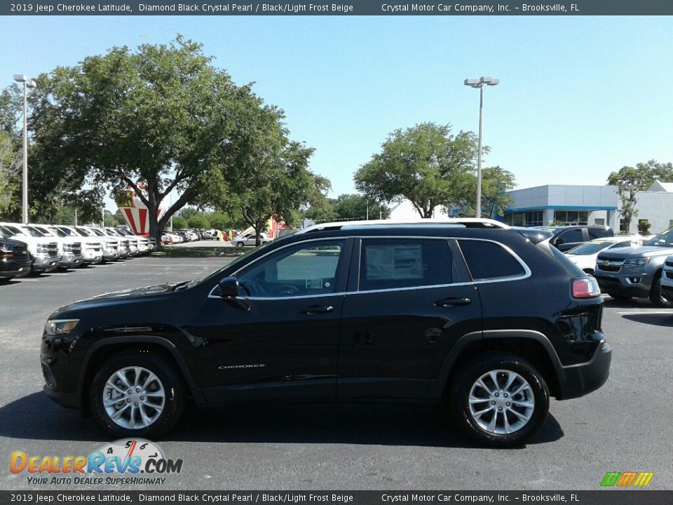 2019 Jeep Cherokee Latitude Diamond Black Crystal Pearl / Black/Light Frost Beige Photo #2
