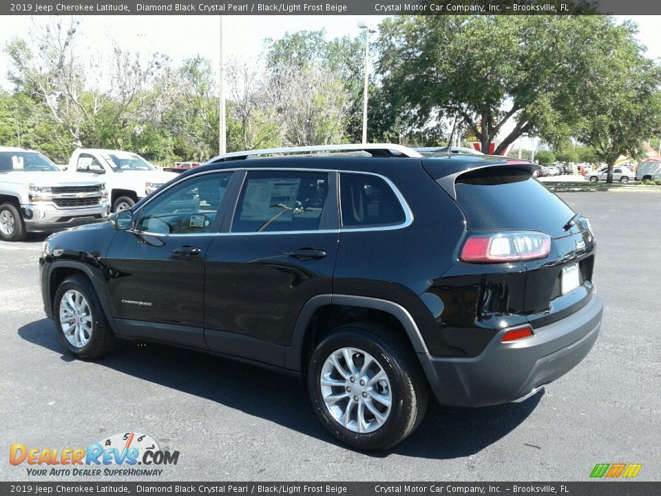 2019 Jeep Cherokee Latitude Diamond Black Crystal Pearl / Black/Light Frost Beige Photo #3