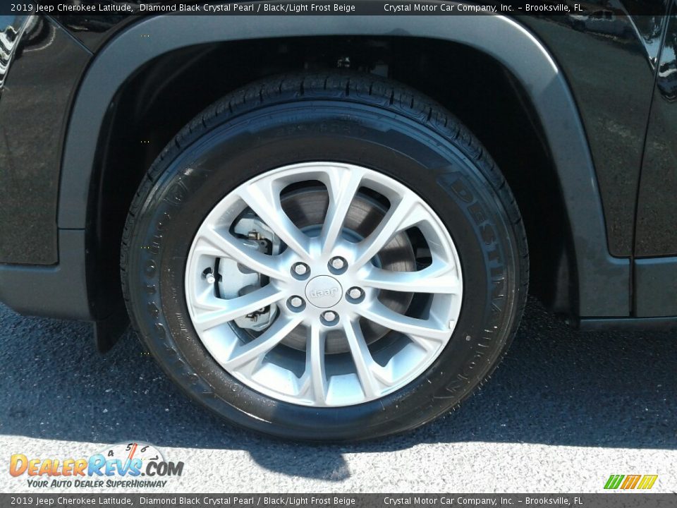 2019 Jeep Cherokee Latitude Diamond Black Crystal Pearl / Black/Light Frost Beige Photo #20