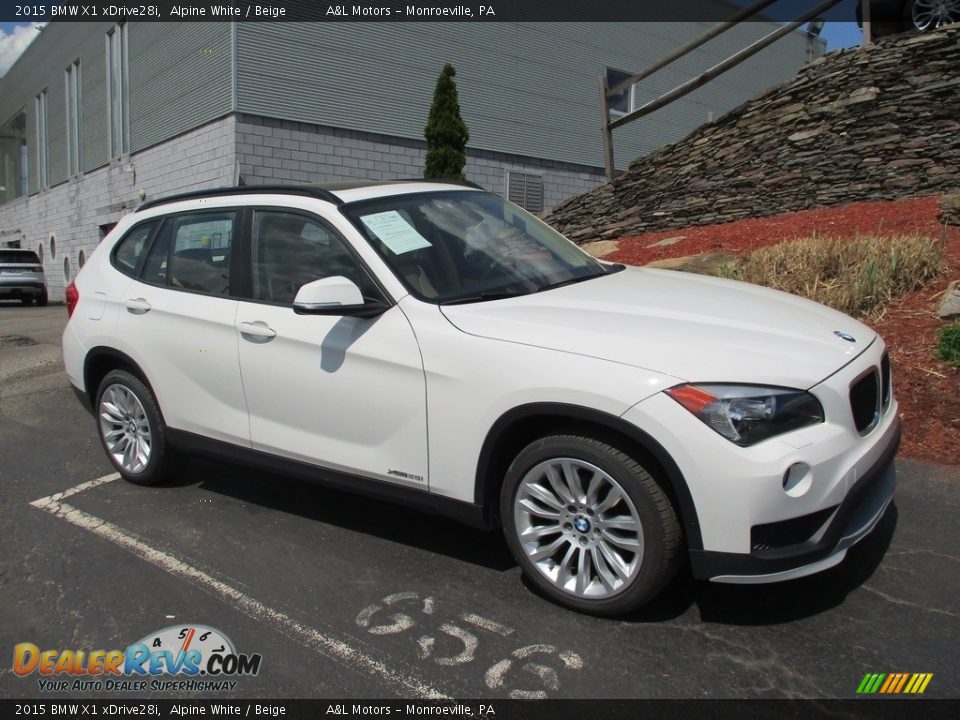 2015 BMW X1 xDrive28i Alpine White / Beige Photo #1