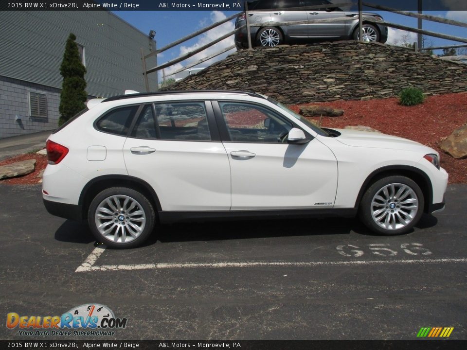 2015 BMW X1 xDrive28i Alpine White / Beige Photo #2