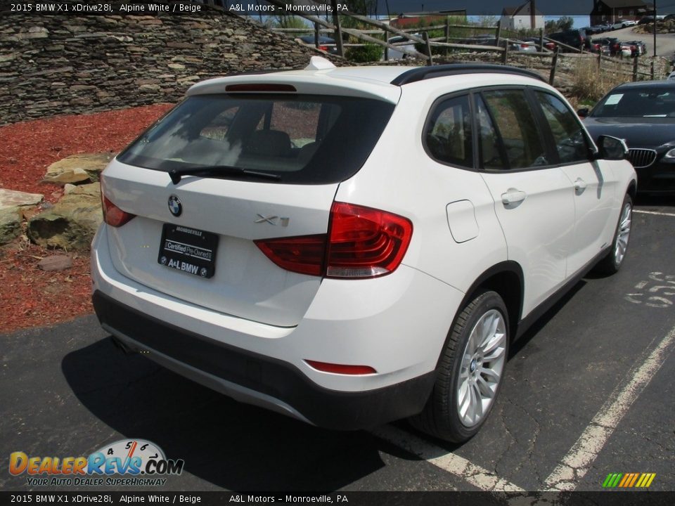 2015 BMW X1 xDrive28i Alpine White / Beige Photo #3