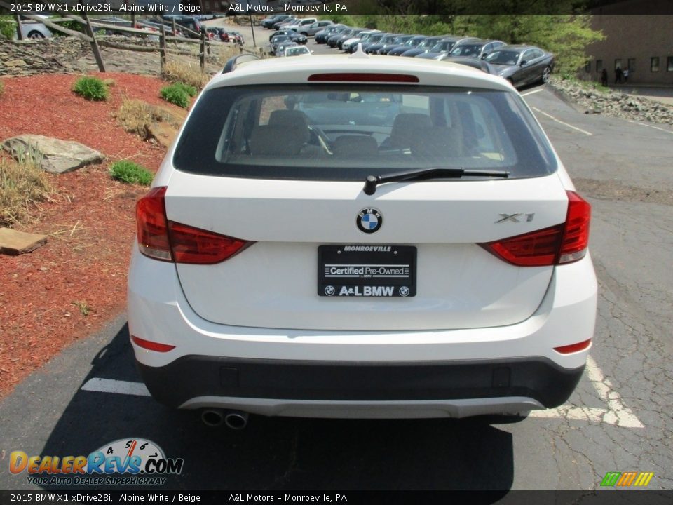 2015 BMW X1 xDrive28i Alpine White / Beige Photo #4