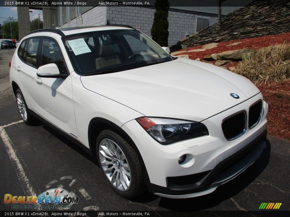 2015 BMW X1 xDrive28i Alpine White / Beige Photo #9