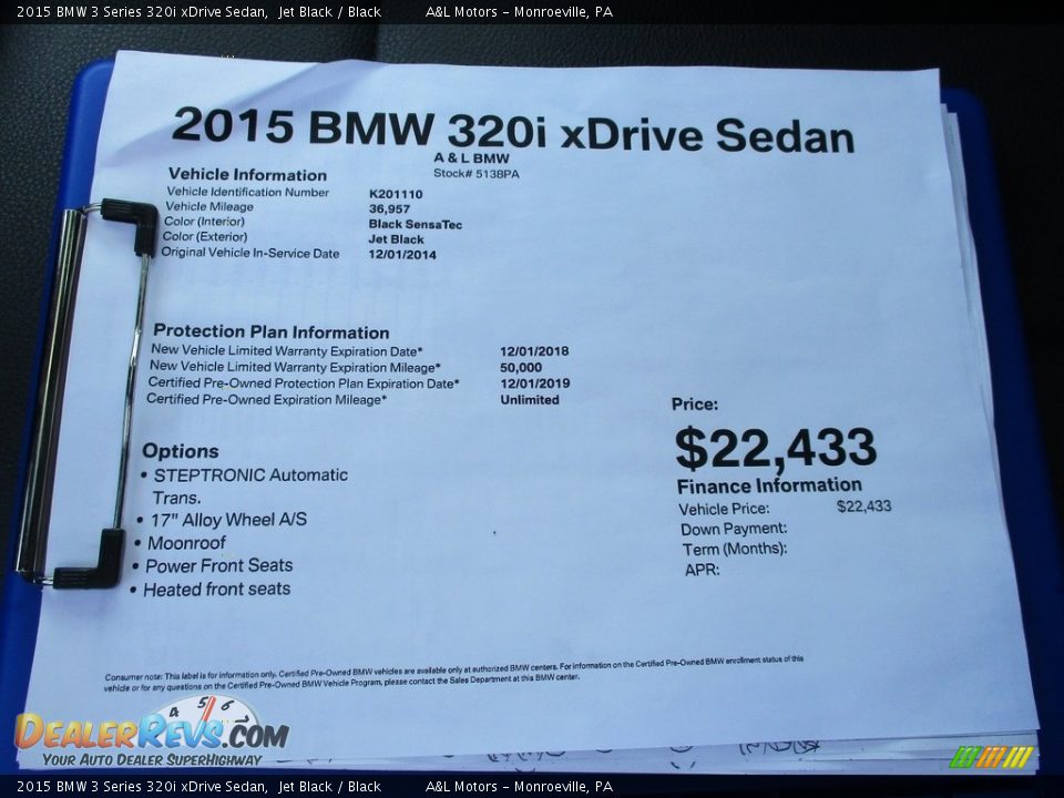 2015 BMW 3 Series 320i xDrive Sedan Jet Black / Black Photo #14