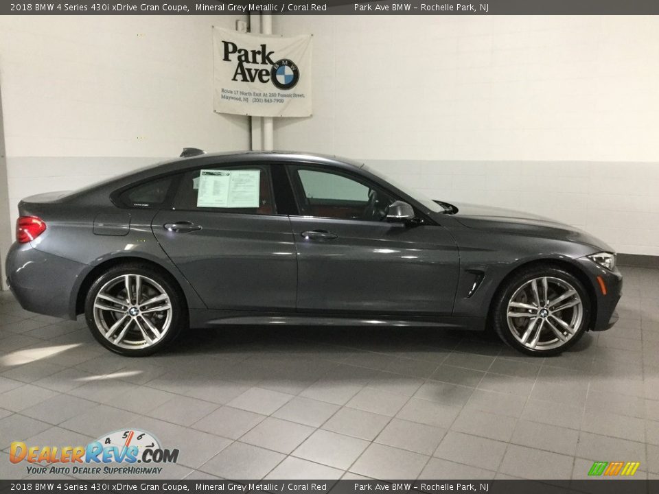 2018 BMW 4 Series 430i xDrive Gran Coupe Mineral Grey Metallic / Coral Red Photo #6