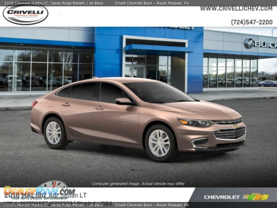 2018 Chevrolet Malibu LT Sandy Ridge Metallic / Jet Black Photo #4