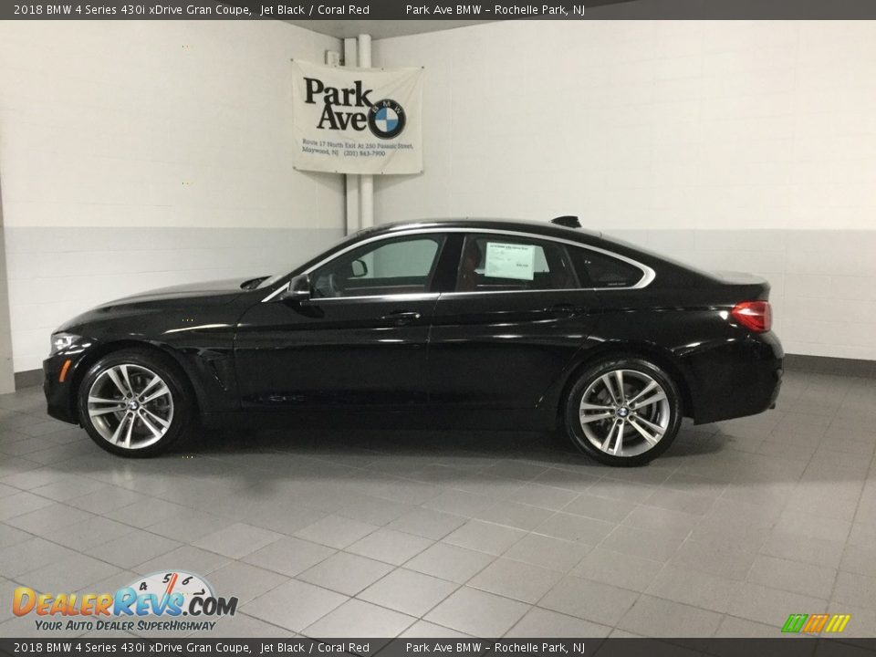 2018 BMW 4 Series 430i xDrive Gran Coupe Jet Black / Coral Red Photo #2
