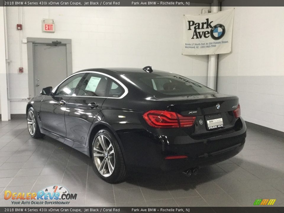 2018 BMW 4 Series 430i xDrive Gran Coupe Jet Black / Coral Red Photo #3