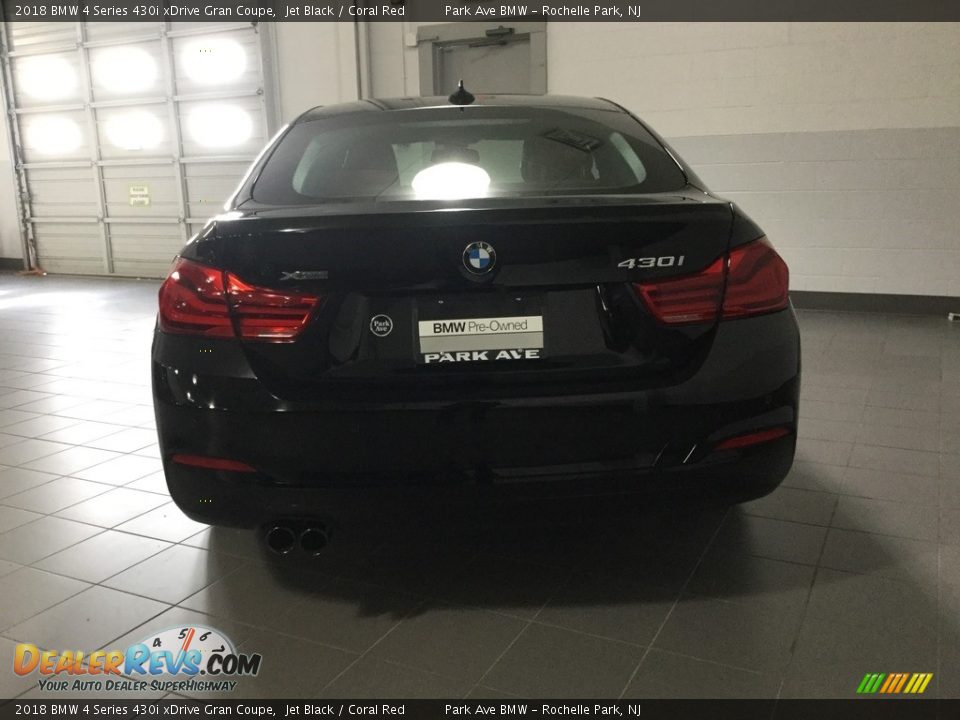 2018 BMW 4 Series 430i xDrive Gran Coupe Jet Black / Coral Red Photo #4