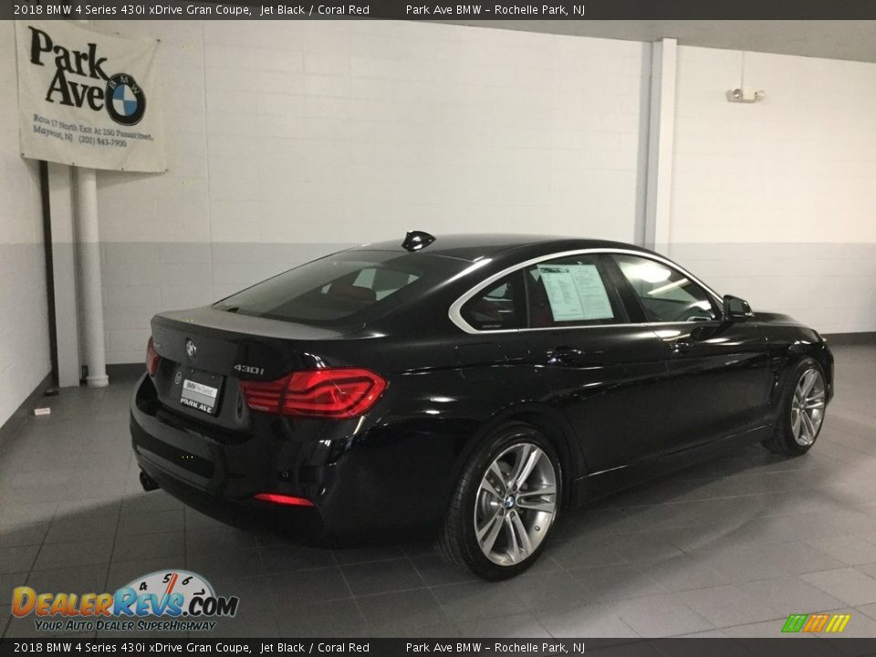 2018 BMW 4 Series 430i xDrive Gran Coupe Jet Black / Coral Red Photo #5