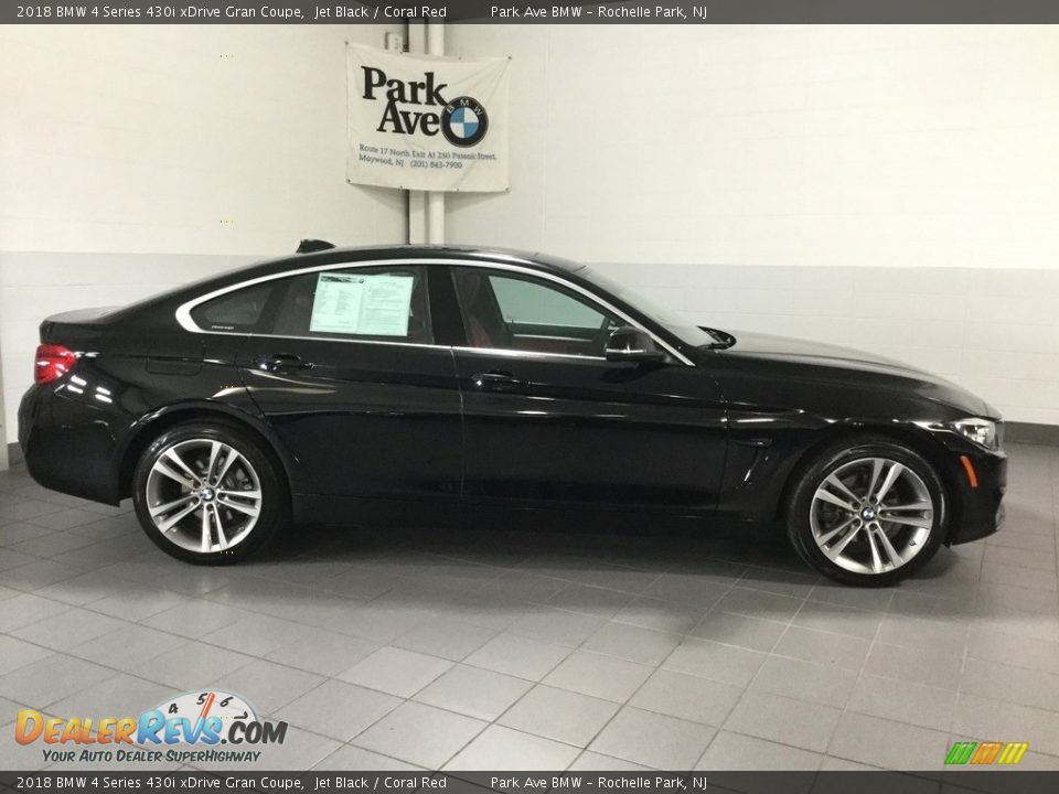 2018 BMW 4 Series 430i xDrive Gran Coupe Jet Black / Coral Red Photo #6
