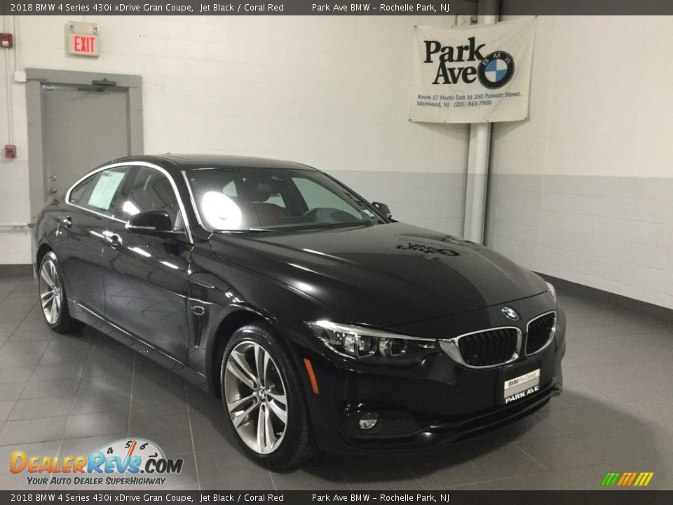 2018 BMW 4 Series 430i xDrive Gran Coupe Jet Black / Coral Red Photo #7