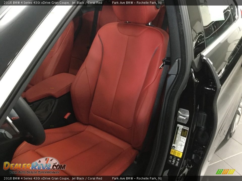 2018 BMW 4 Series 430i xDrive Gran Coupe Jet Black / Coral Red Photo #10