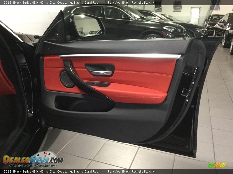 2018 BMW 4 Series 430i xDrive Gran Coupe Jet Black / Coral Red Photo #15