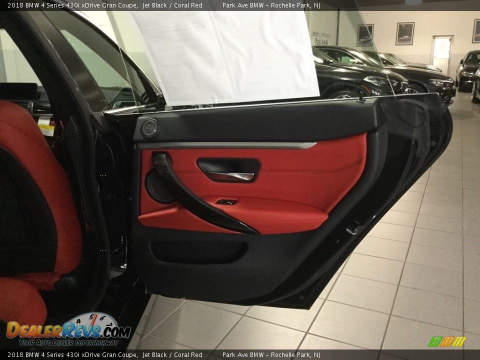 2018 BMW 4 Series 430i xDrive Gran Coupe Jet Black / Coral Red Photo #18