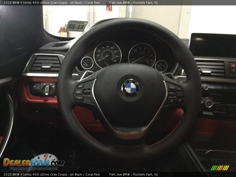 2018 BMW 4 Series 430i xDrive Gran Coupe Jet Black / Coral Red Photo #22