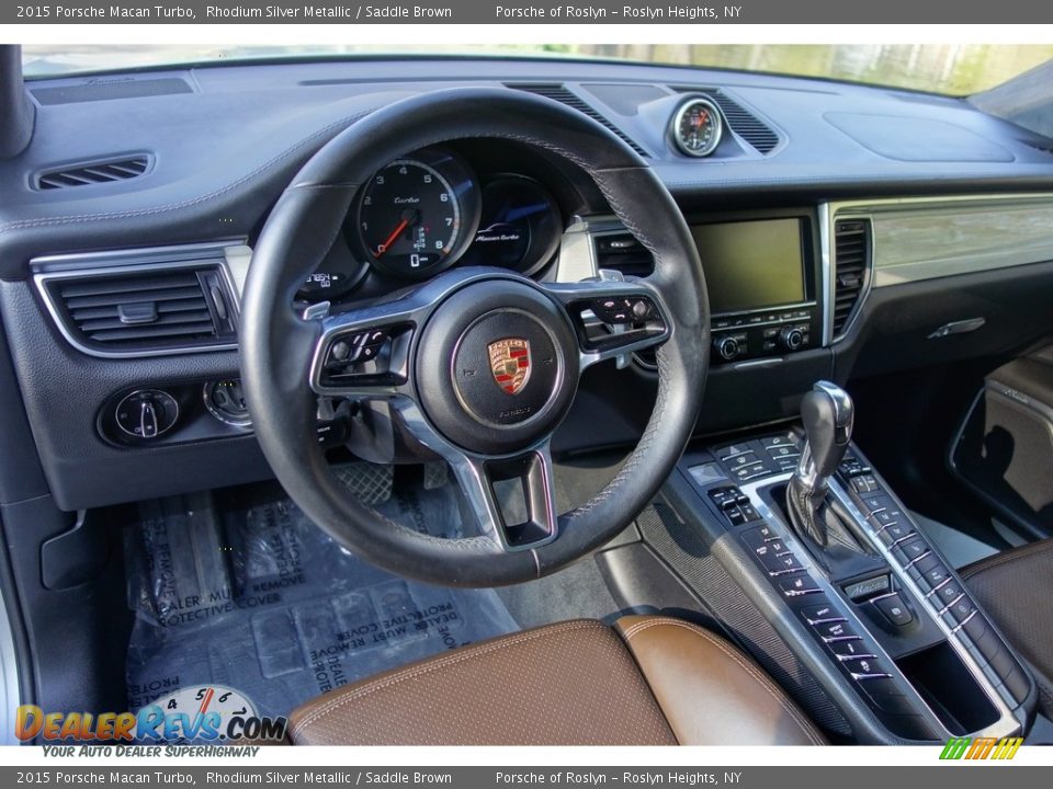 2015 Porsche Macan Turbo Rhodium Silver Metallic / Saddle Brown Photo #23