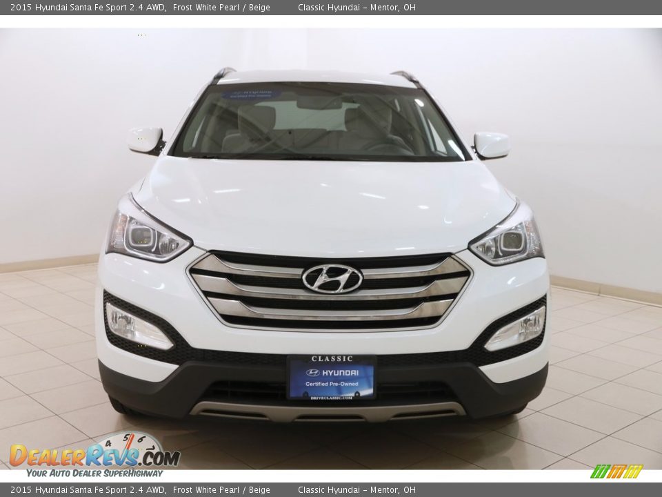 2015 Hyundai Santa Fe Sport 2.4 AWD Frost White Pearl / Beige Photo #2