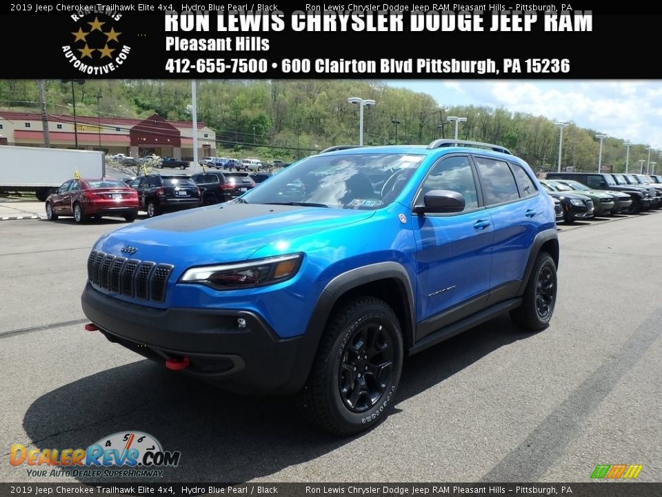 2019 Jeep Cherokee Trailhawk Elite 4x4 Hydro Blue Pearl / Black Photo #1