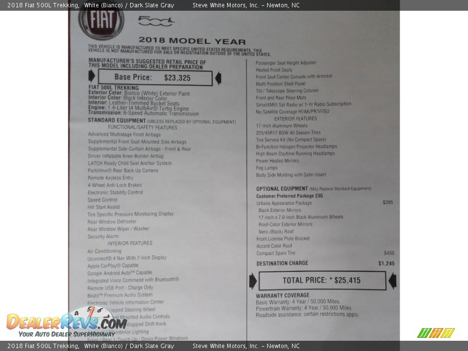2018 Fiat 500L Trekking White (Bianco) / Dark Slate Gray Photo #31