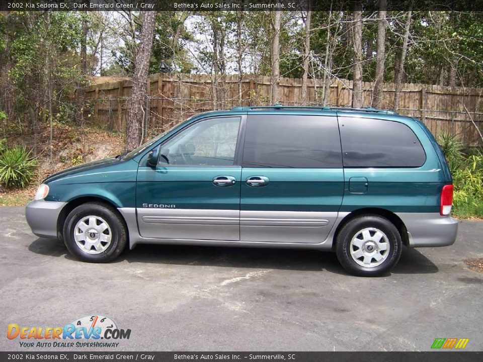2002 Kia Sedona EX Dark Emerald Green / Gray Photo #2