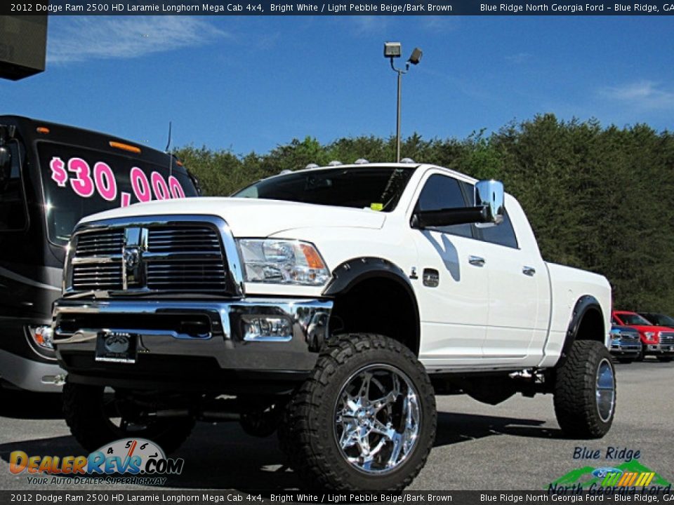 2012 Dodge Ram 2500 HD Laramie Longhorn Mega Cab 4x4 Bright White / Light Pebble Beige/Bark Brown Photo #1