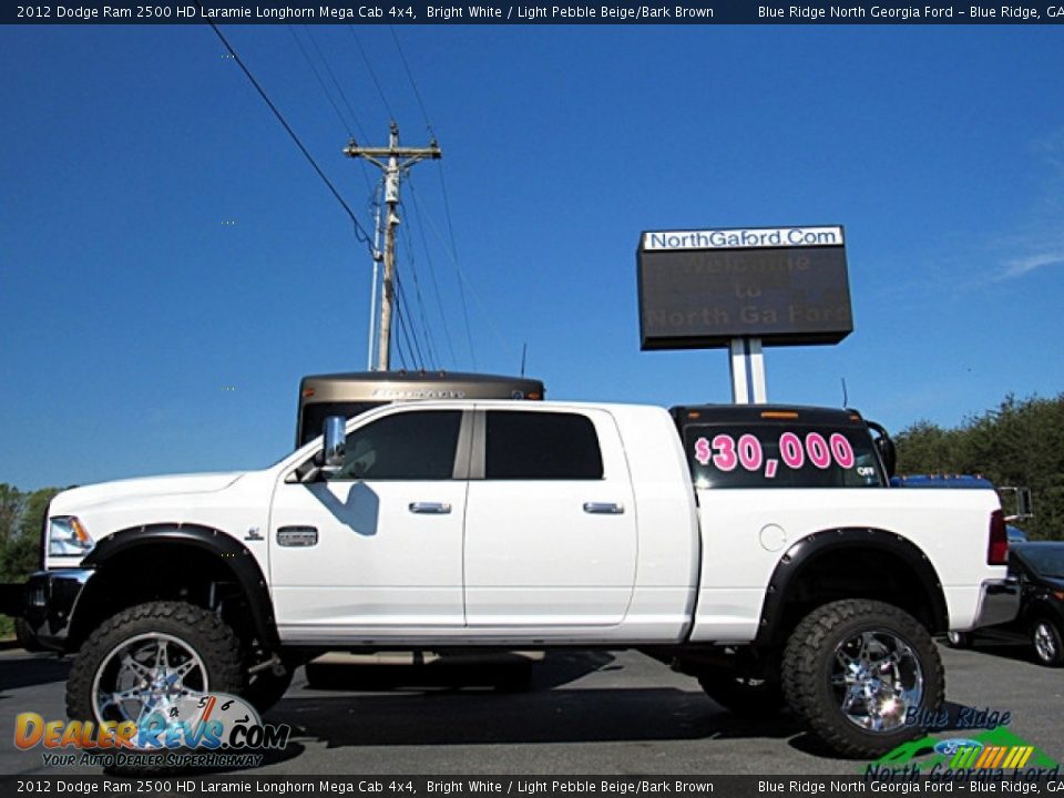 2012 Dodge Ram 2500 HD Laramie Longhorn Mega Cab 4x4 Bright White / Light Pebble Beige/Bark Brown Photo #2