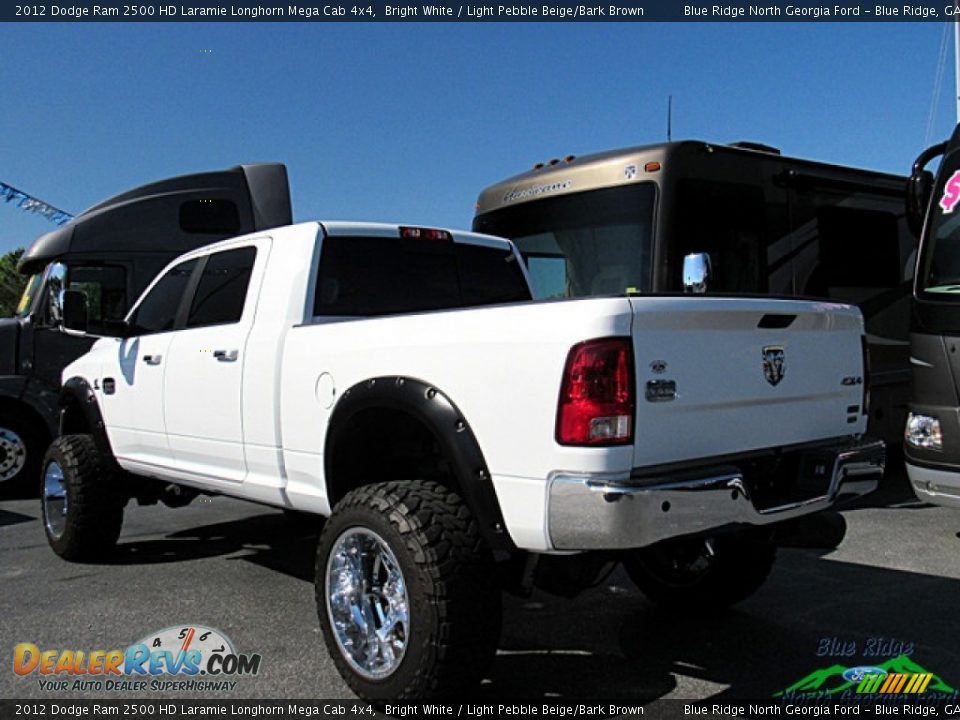 2012 Dodge Ram 2500 HD Laramie Longhorn Mega Cab 4x4 Bright White / Light Pebble Beige/Bark Brown Photo #3