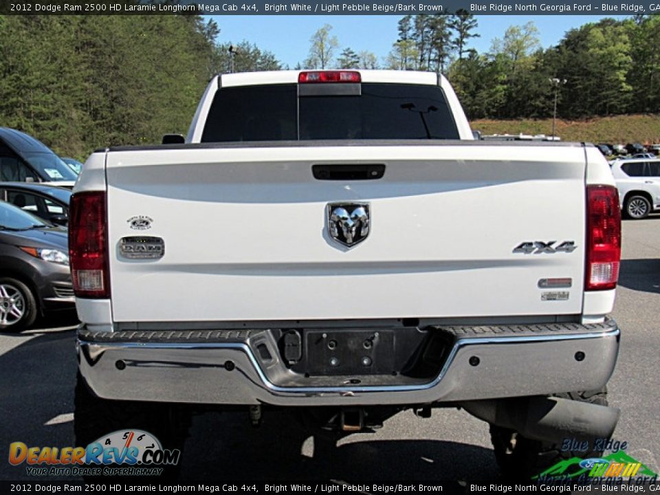 2012 Dodge Ram 2500 HD Laramie Longhorn Mega Cab 4x4 Bright White / Light Pebble Beige/Bark Brown Photo #4