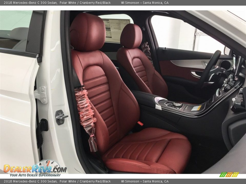 2018 Mercedes-Benz C 300 Sedan Polar White / Cranberry Red/Black Photo #2