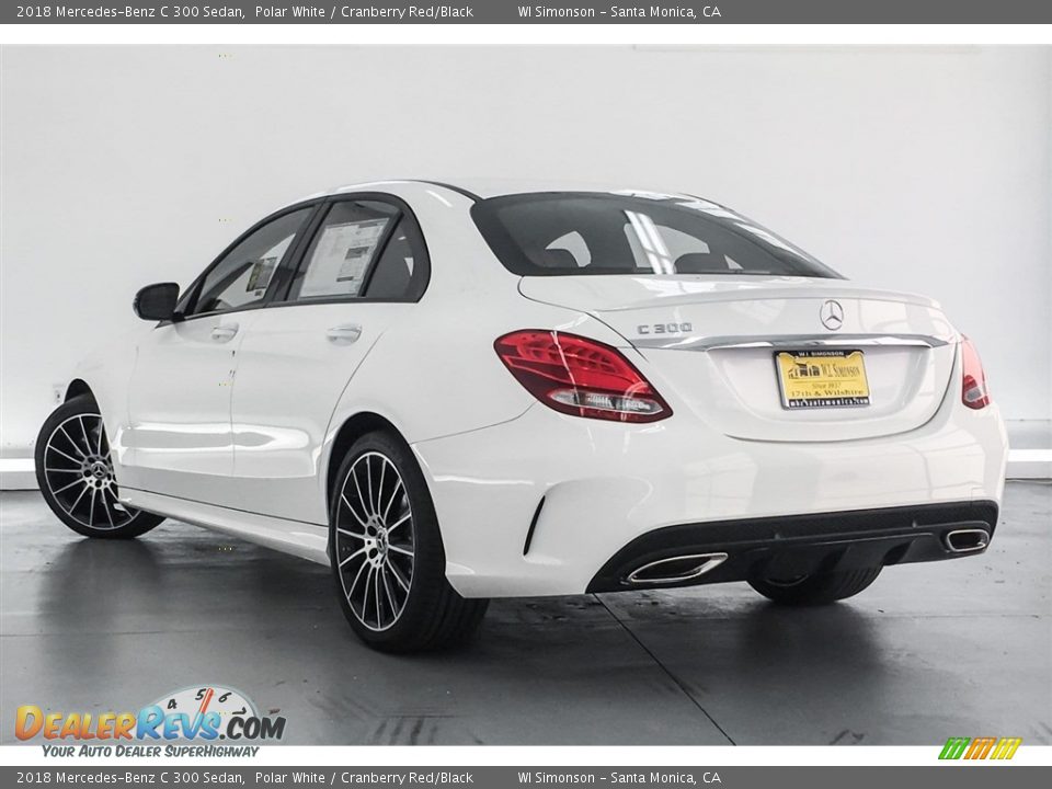 2018 Mercedes-Benz C 300 Sedan Polar White / Cranberry Red/Black Photo #3