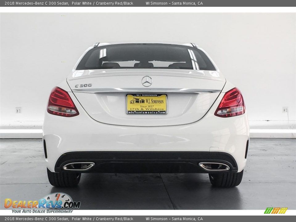 2018 Mercedes-Benz C 300 Sedan Polar White / Cranberry Red/Black Photo #4