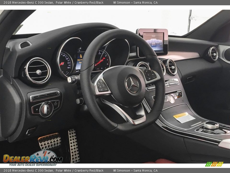 2018 Mercedes-Benz C 300 Sedan Polar White / Cranberry Red/Black Photo #5