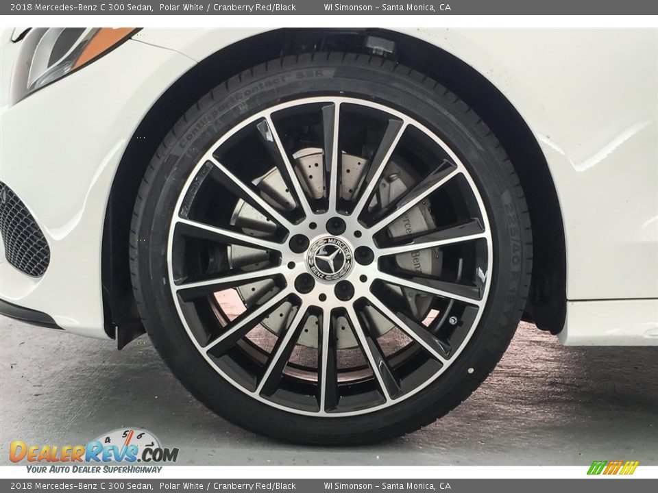 2018 Mercedes-Benz C 300 Sedan Polar White / Cranberry Red/Black Photo #9
