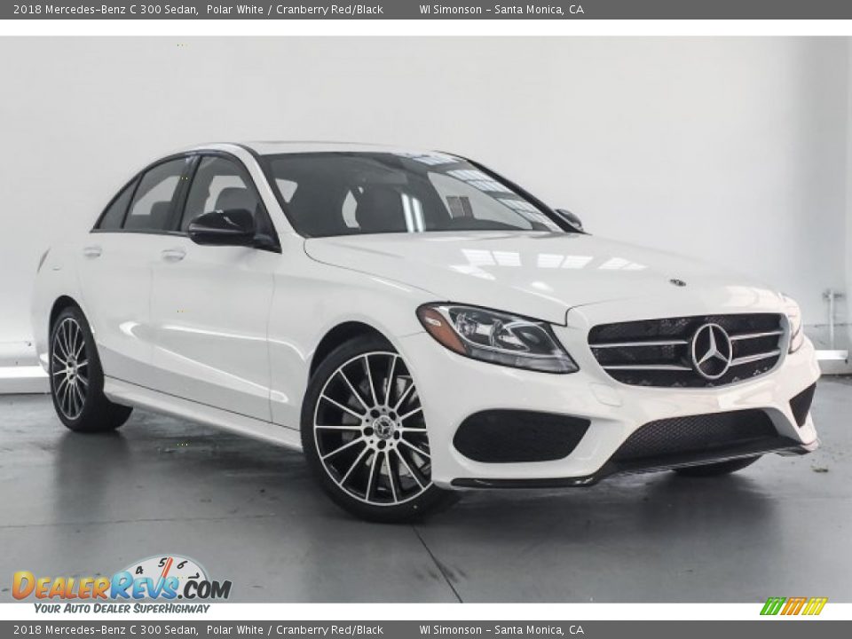 2018 Mercedes-Benz C 300 Sedan Polar White / Cranberry Red/Black Photo #14