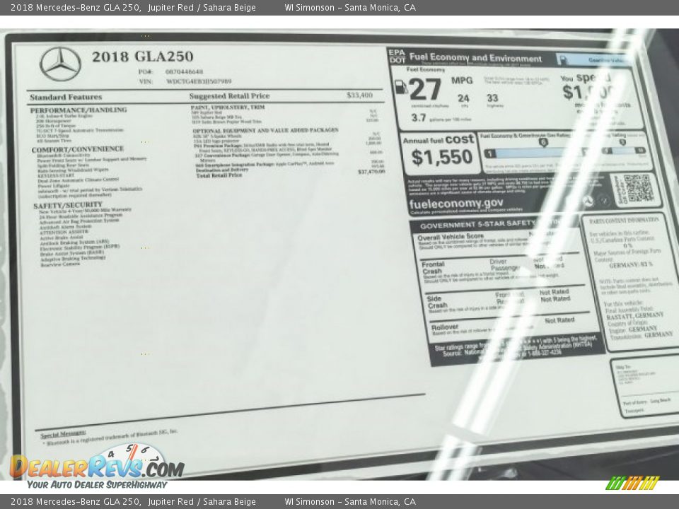 2018 Mercedes-Benz GLA 250 Jupiter Red / Sahara Beige Photo #10