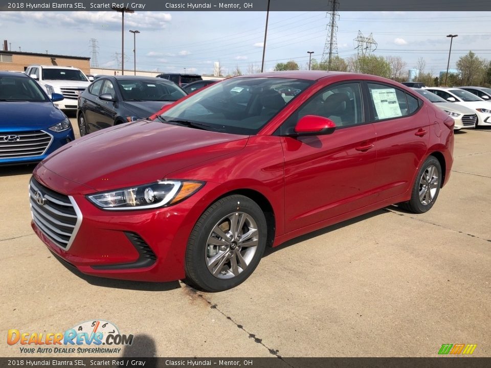 2018 Hyundai Elantra SEL Scarlet Red / Gray Photo #1