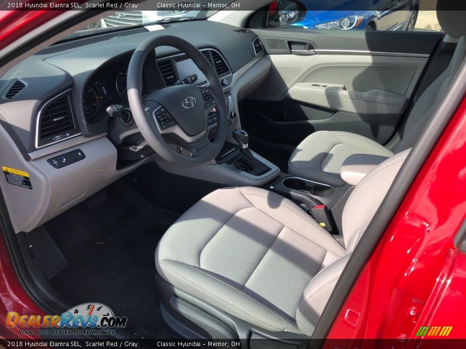 2018 Hyundai Elantra SEL Scarlet Red / Gray Photo #4