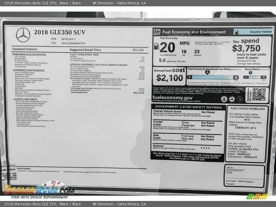 2018 Mercedes-Benz GLE 350 Black / Black Photo #10